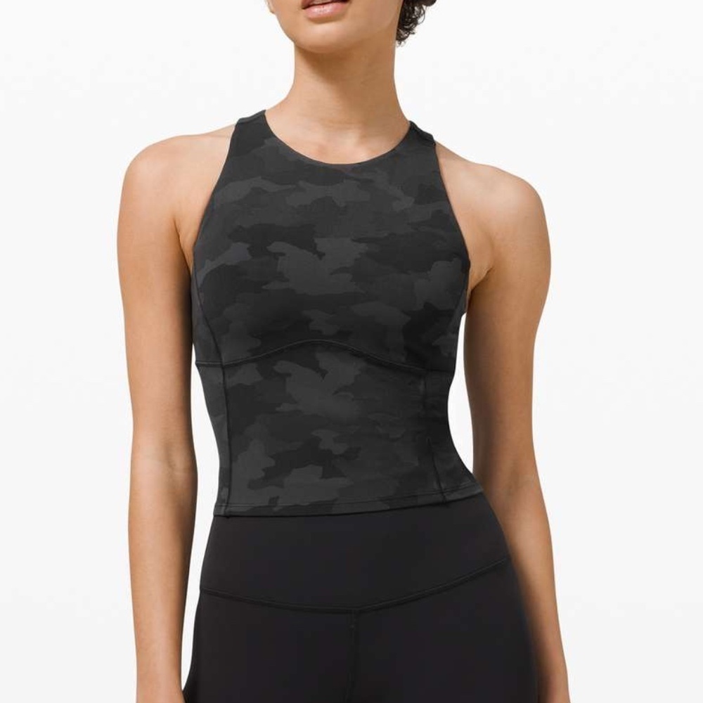 Lululemon Key To Balance Tank Top Heritage 365 Camo Deep Coal Multi